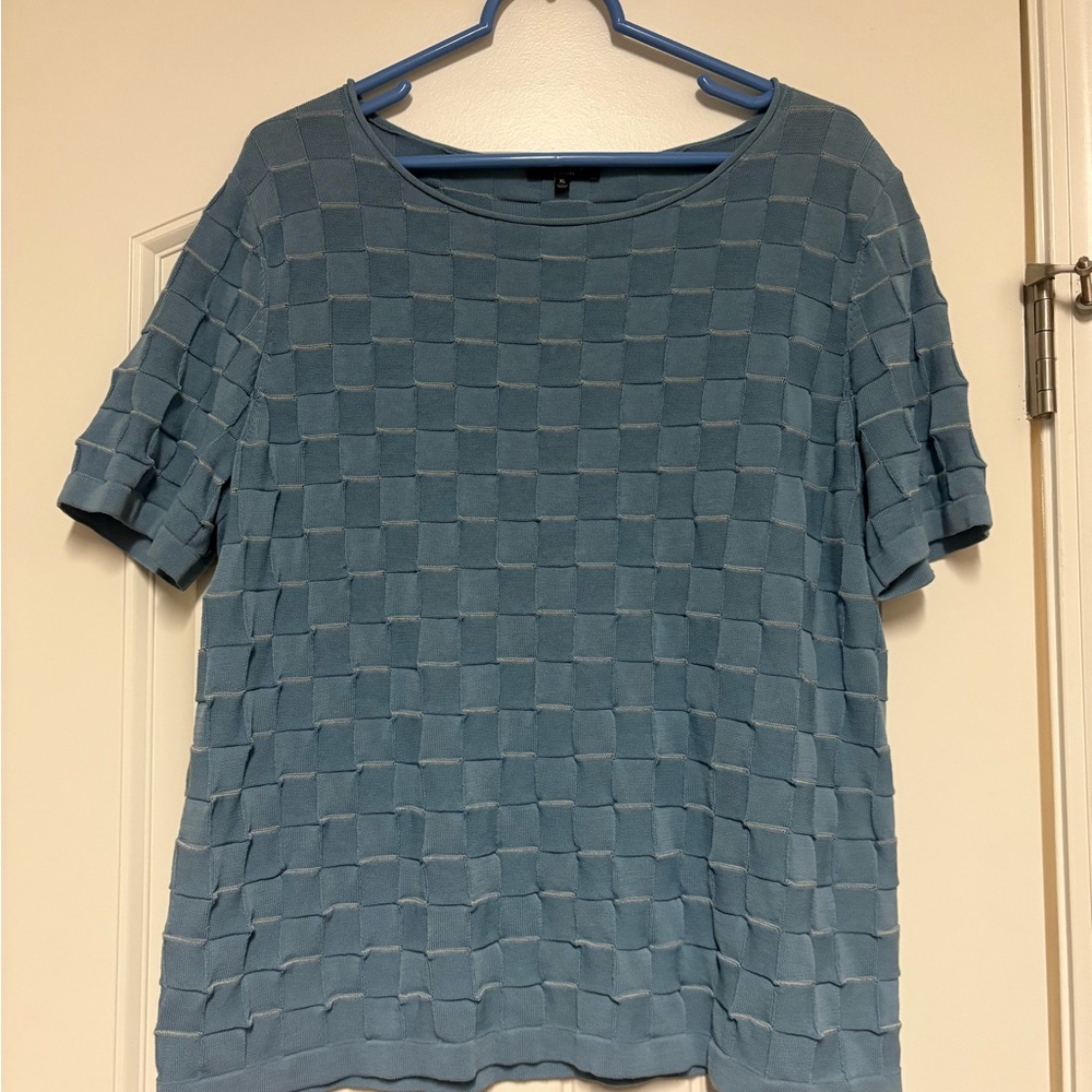 Lafayette 148 New York Blue Short Sleeve T-Shirt